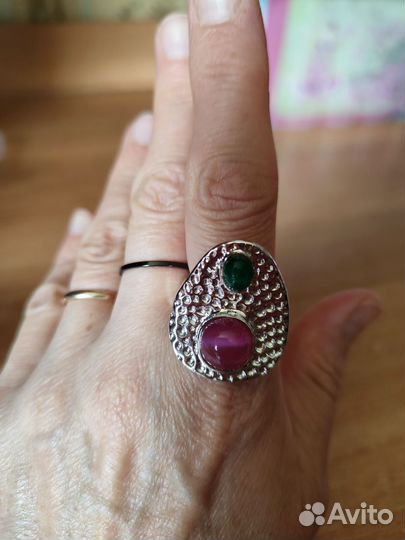 Серебряное кольцо с натуральным камнем 925
