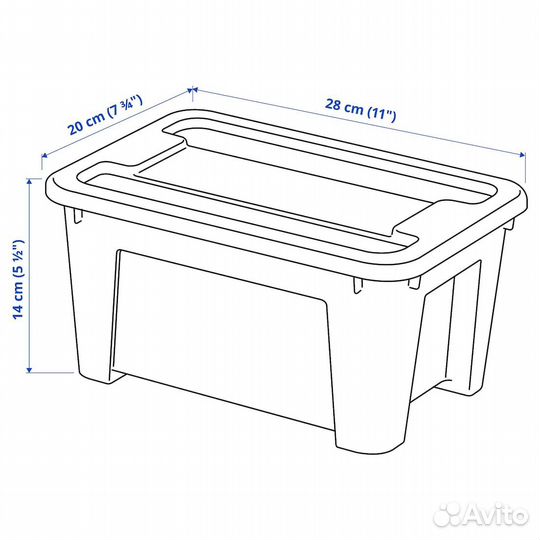 Контейнеры с крышкой икеа самла (новые), 5л 4шт