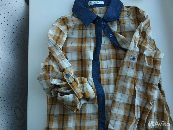 Рубашка в клетку женская S