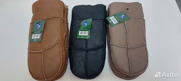 Варежки мужские дублёные натуральные