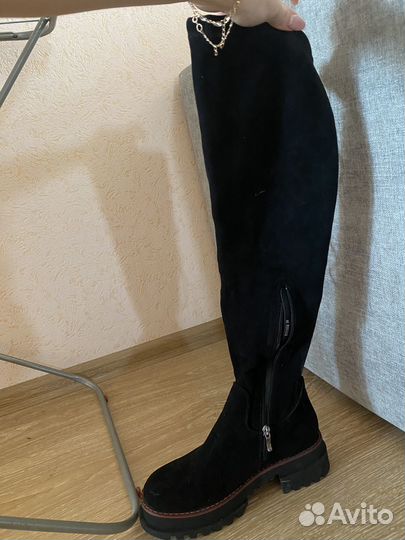 Ботфорты замшевые 38
