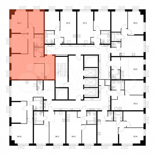 3-к. квартира, 86,2 м², 17/20 эт.