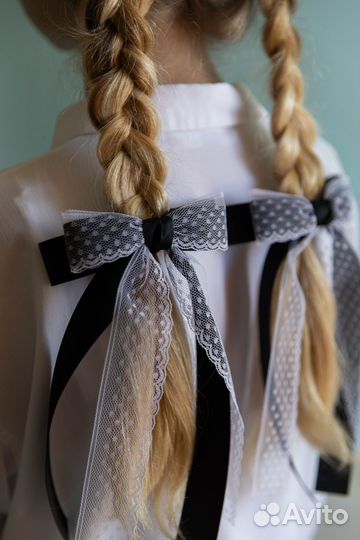 Банты для волос с кружевом 2 шт