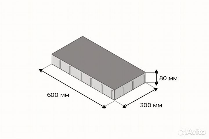 Крупноформатная плита / Плита Стандарт Черный 80мм
