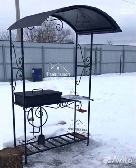 Мангал с печью под казан