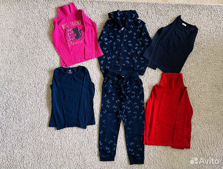 Большой пакет фирменных вещей на девочку, 122-128