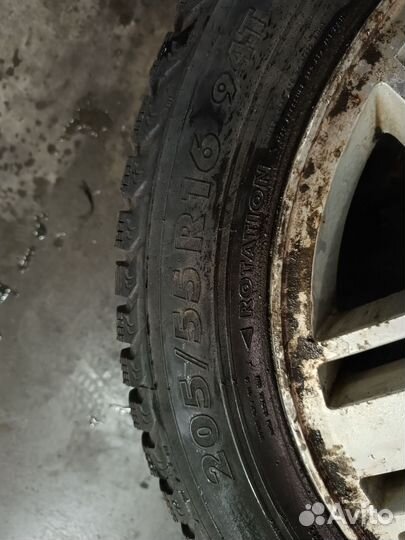 Колеса в сборе 205/55 R16,зима б/у, форд фокус 2