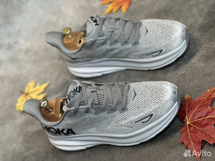 Hoka clifton 8 беговые серые разм. 44