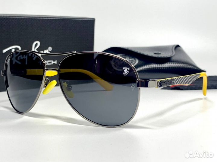 Очки Ray Ban авиатор желтые