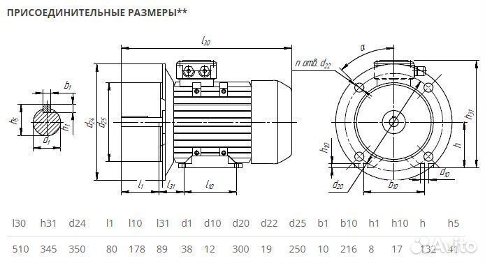 Электродвигатель аир 132М2 (11кВт-3000об) новый