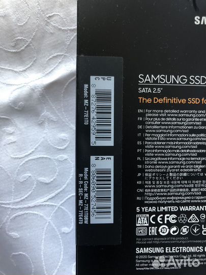 Новый Samsung 870EVO 1 TB SSD SATA