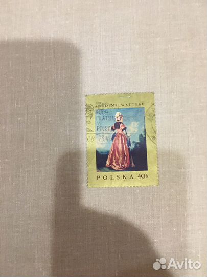 Марка Редкость Полша Двойное гашение 1967 год