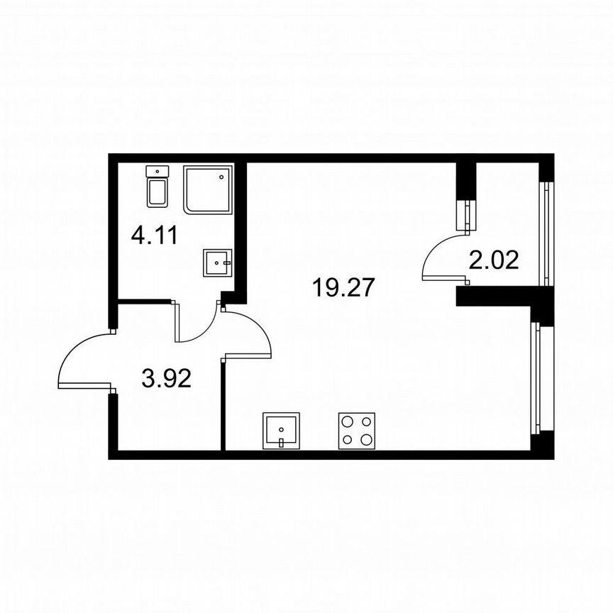 Квартира-студия, 28,3 м², 2/9 эт.