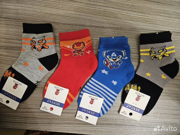 Носки детские новые герои марвел 4 года набор