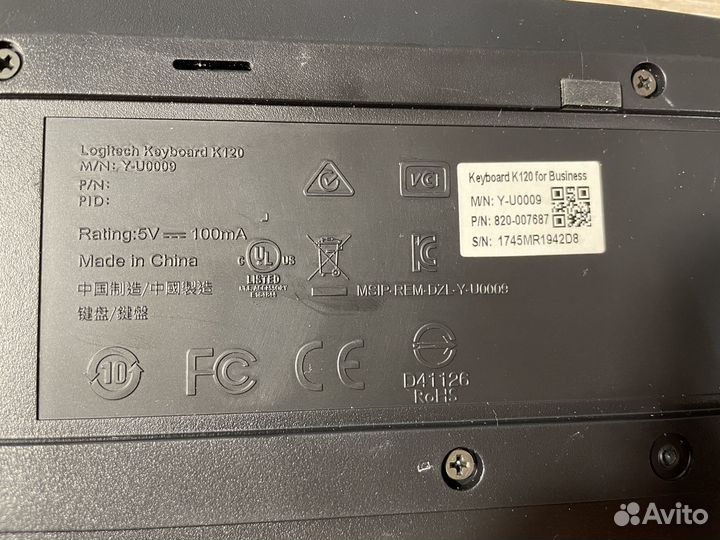 Клавиатура logitech K120 полноразмерная