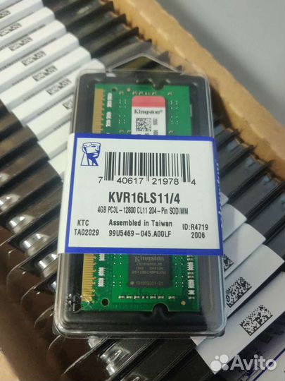 Оперативная память Kingston sodimm 4Gb kvr16ls11/4