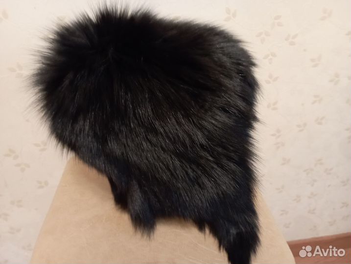 Шапка зимняя меховая женская чернобурка