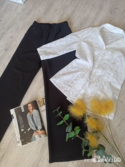 Женские вещи пакетом 46-48 блузка черные брюки