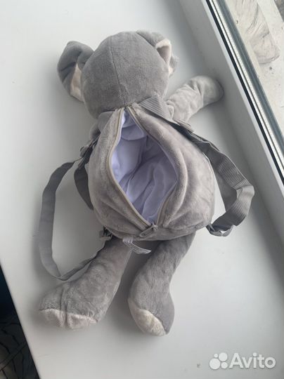 Детский рюкзак плюшевый зайка