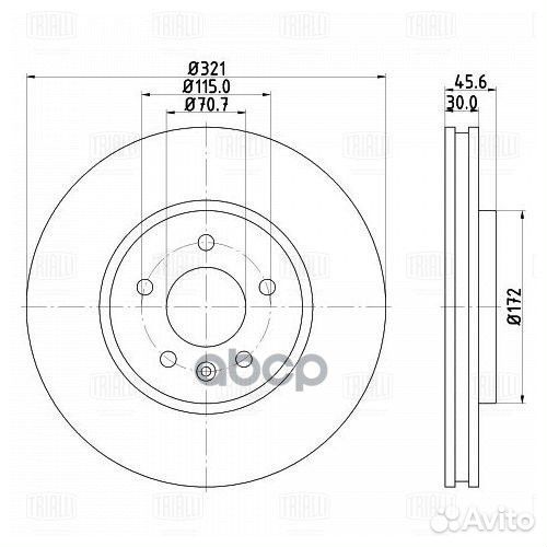 Диск(цена за шт) торм. для а/м Opel Astra J (10