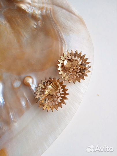 Клипсы винтаж Monet подсолнухи