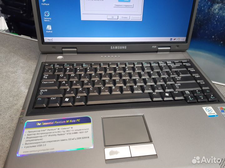 Ноутбук Samsung P28 2005 года Cel M360 DDR 512Mb