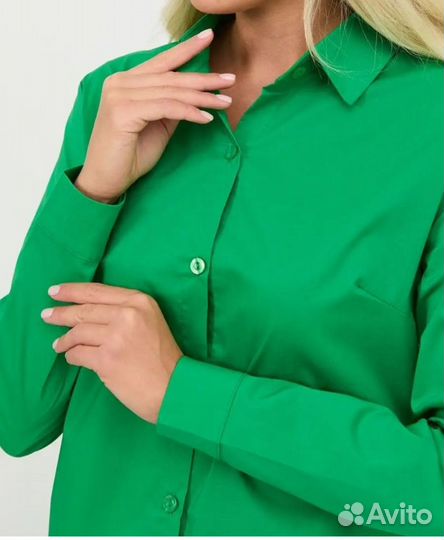 Рубашка женская зеленая