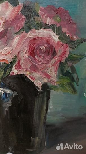 Картина маслом на холсте цветы розы
