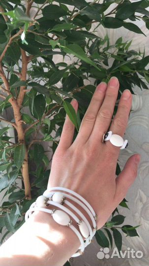 Браслет и кольцо агат