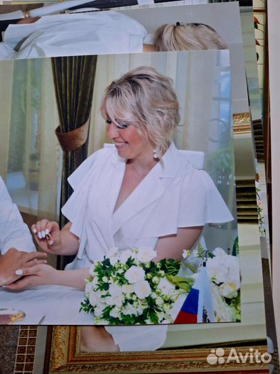 Белое платье на запах С рукавами-воланами 46 48