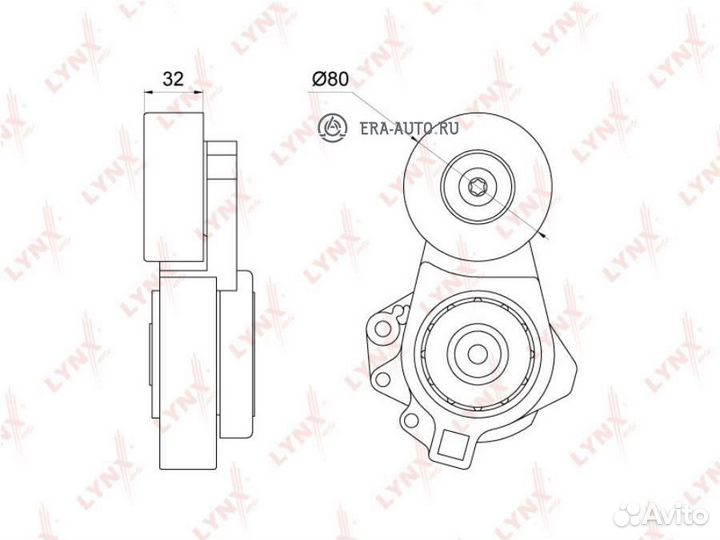 Lynxauto PT-3287 Натяжитель поликл. ремня с ролико