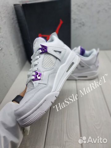 Кроссовки Унисекс Nike Air Jordan 4 White/Purple