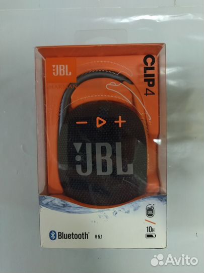 Портативная колонка JBL clip 4, черный+оранжевый