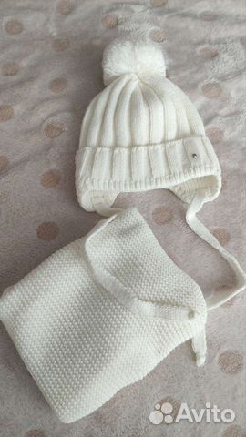 Демисезонные шапка и снуд размер 41-44