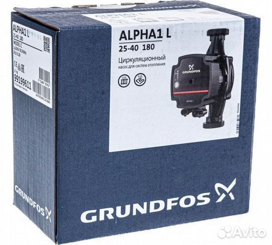 Насос циркуляционный Grundfos alpha1 25-40 L 180