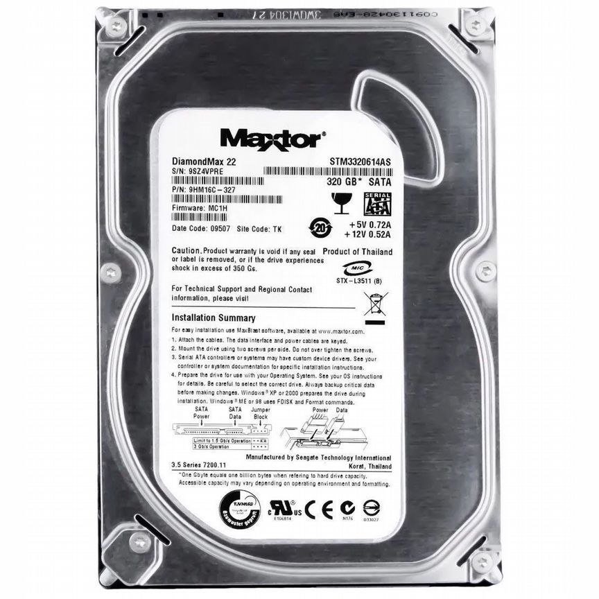 [STM3320614AS] Жесткий Диск Maxtor 320gb Sata3.5" Stm3320614as