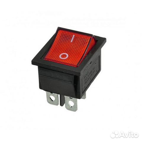 Выключатель ET KCD4-R красный с подсветкой