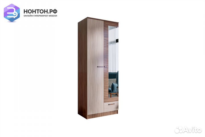 Шкаф Адель 0.8 ясень шимо темный / ясень шимо свет