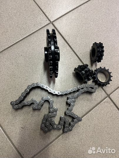 Набор Буран звезд 2х рядных 12,7мм шаг + цепь 72