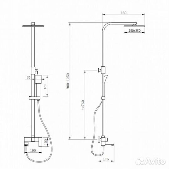 Душевая стойка Abber Daheim AF8216G