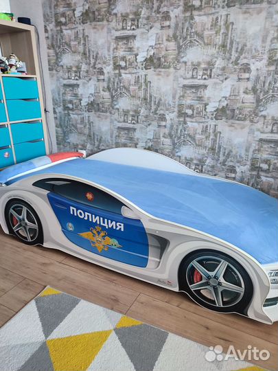 Детская кровать машина с матрасом