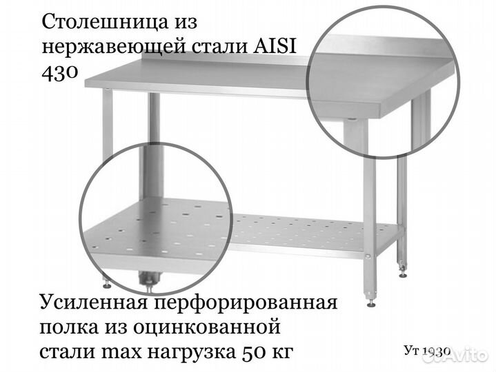 Стол из нержавейки с бортом