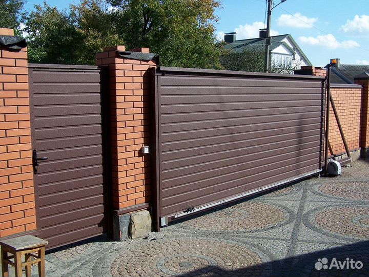 Откатные ворота под ключ с доставкой и установкой