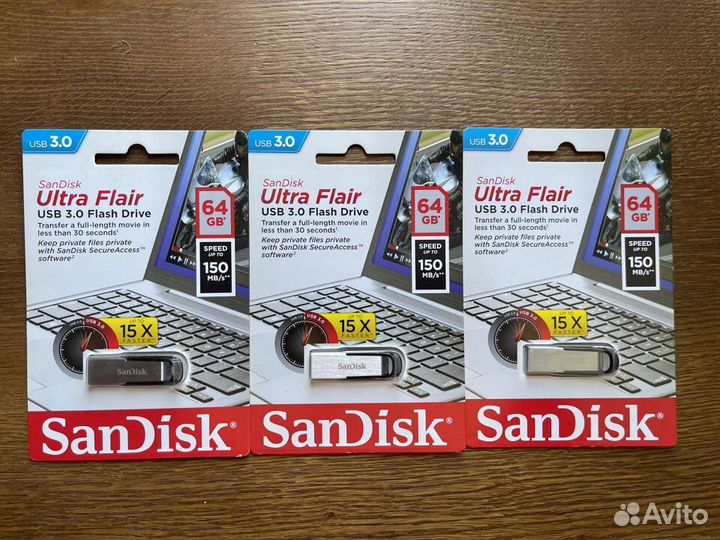 Новые, запечатанные SanDisk Ultra USB 3.0 64/128Gb