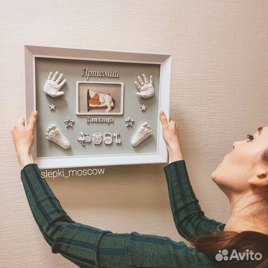 Нужны слепки ручек и ножек малыша. Мы вам поможем