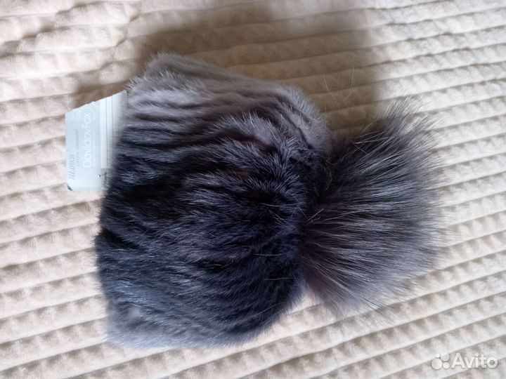 Шапка норковая на вязанной основе