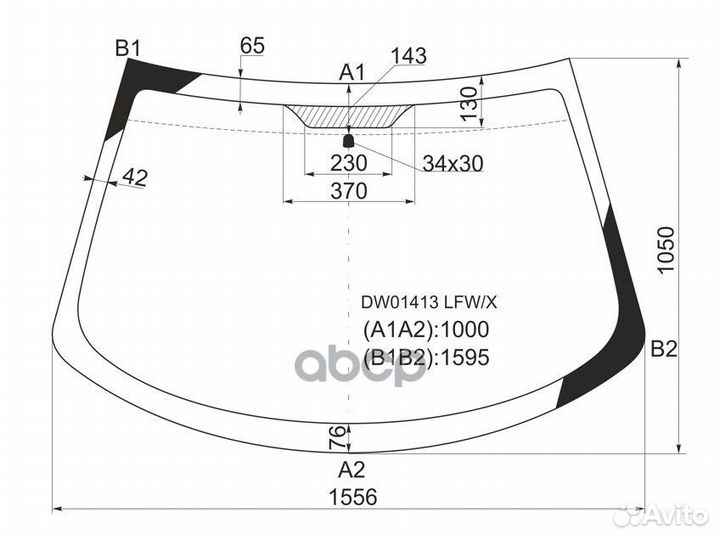 Стекло лобовое Chrysler Sebring 00-06 / Dodge