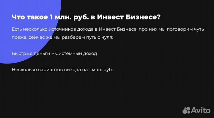 Готовый инвестиционный бизнес, 1 мес., доход 1 млн