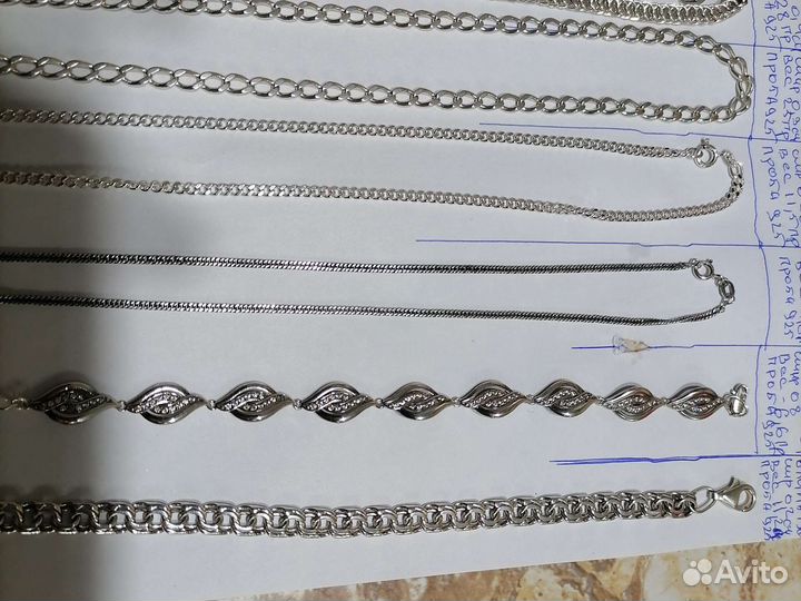 Серебряные цепочки браслеты