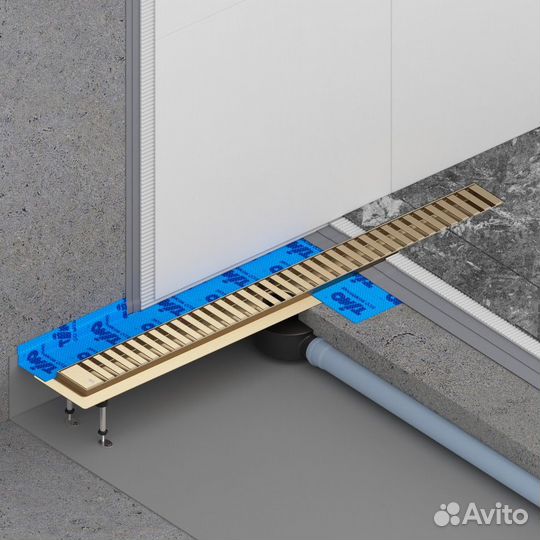 Душевой лоток timo Drain System 600 Золото матовое